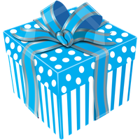 Blue Gift Christmas Tinsel Download Image