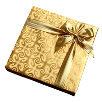 Golden Christmas Present Santa Claus Download Image